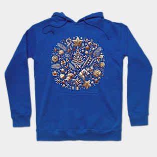 Christmas symbols composition - Golden Christmas Deligh Hoodie